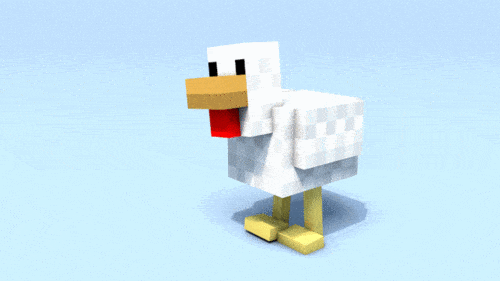 Minecraft chicken walking