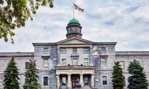 Historical main building of McGill University in Montreal, Quebec, Canada